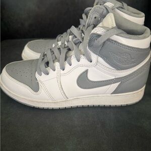 Jordan Gray and White Sneakers